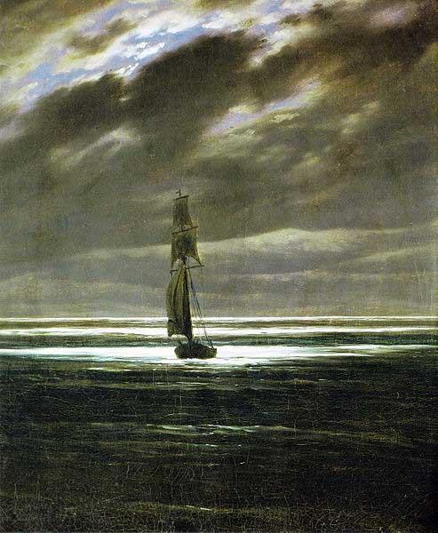 Caspar David Friedrich Seascape by Moonlight, also known as Seapiece by Moonlight oil painting picture